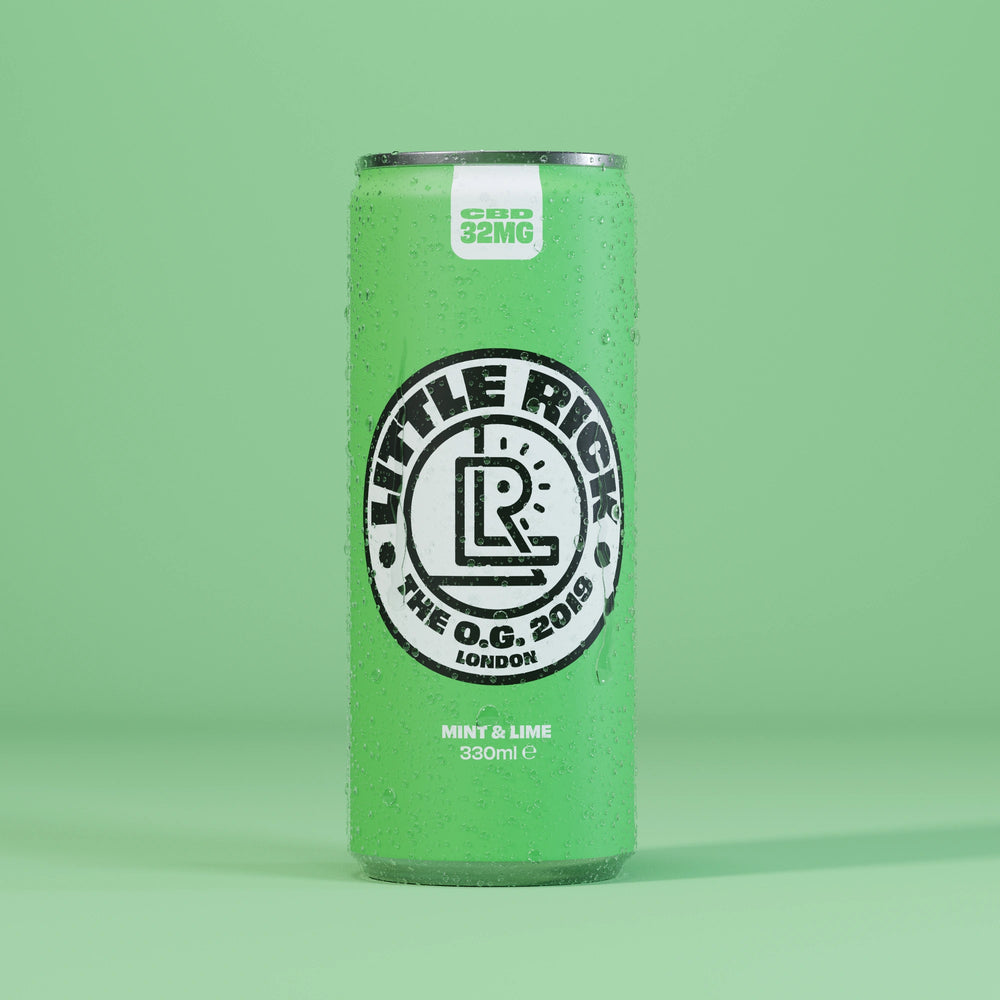 A Little Rick Mint & Lime - Single Can on a green background.
