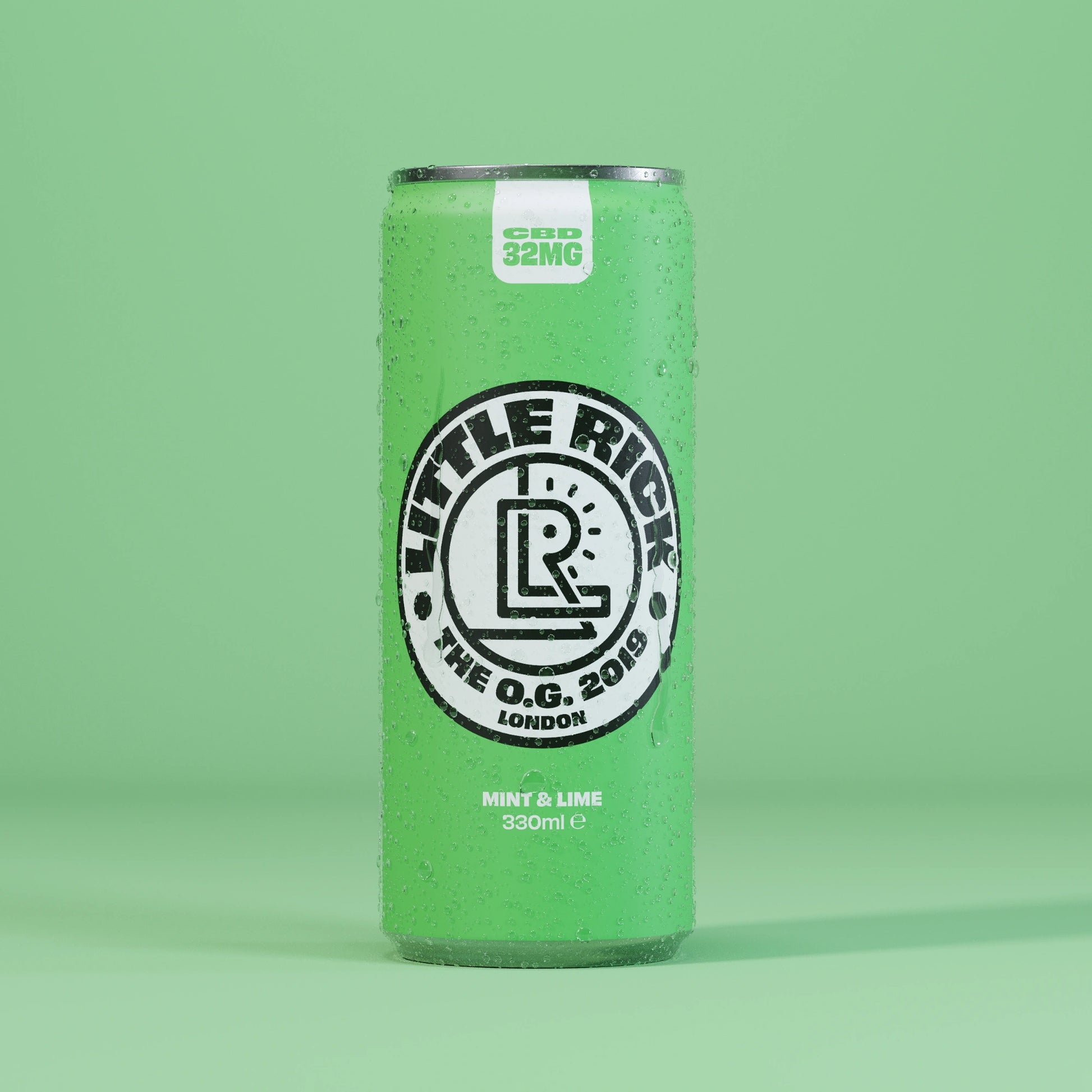A Little Rick Mint & Lime - Single Can on a green background.